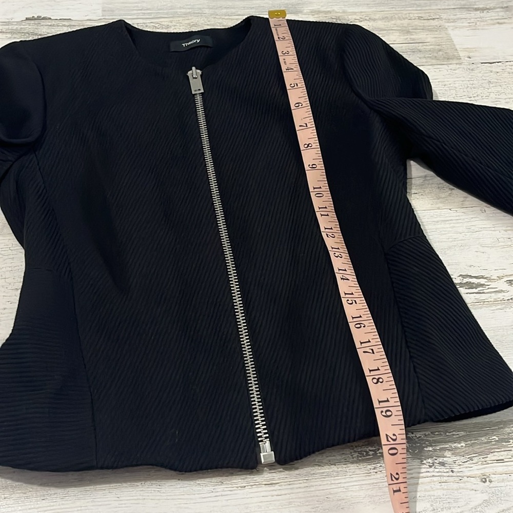 Theory Black Zip Jacket Size 2 - Picture 11 of 11